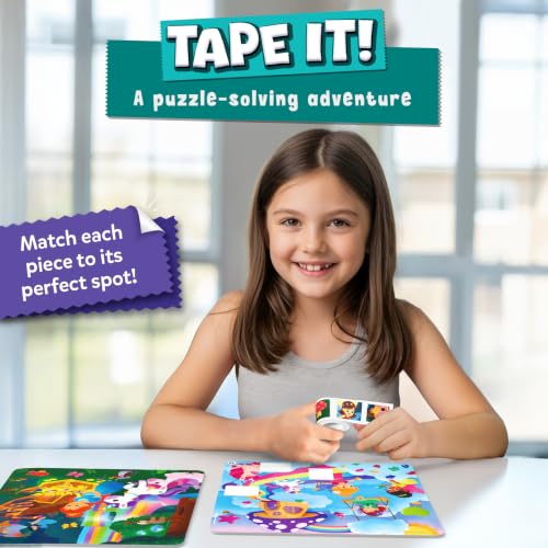 Skillmatics Puzzle Activity – Tape It Unicorn & Princess Sticker Puzzles