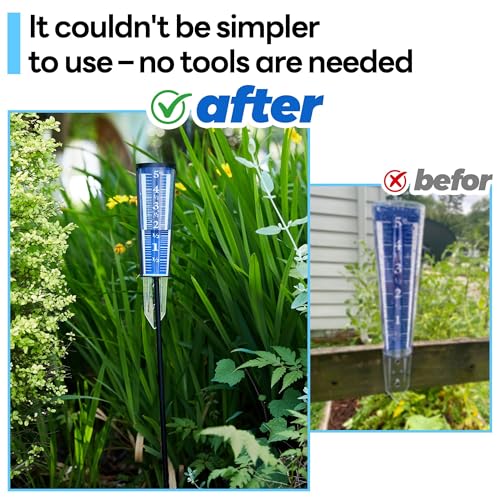 Rain Gauge Stand Replacement for AcuRite 00850A3, Freestanding Adjustable Rain Gauge Holder Mount Accessory, 13.9 in or 23.3 in, Rain Gauge Not Included