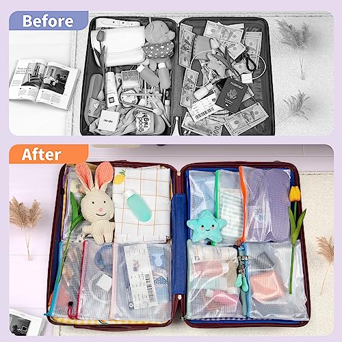 Umriox 24 Pack A5 Mesh Zipper Pouches, 12 Colors Storage Organizer Bags - style: A5-24P