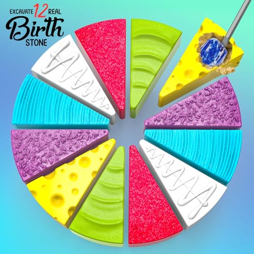 Gamerside Gemstone Dig Kit, 12 Birthstone Gems to Dig Up, Birthday Gift 6+ - color: Birthstone Dig Kit