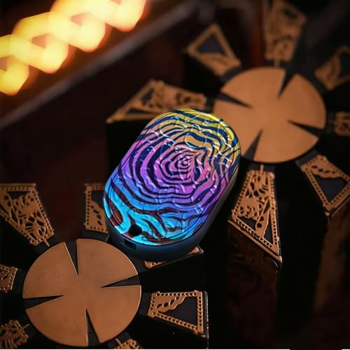 Desperate Rabbit Fidget Slider, Metal Fidget Toys Adults Haptic Coin EDC Fidget Toys Sensory Toy Executive Desk Toy for Keep Focus & Stress Relief (Titanium Flower) - color: Titanium Flower