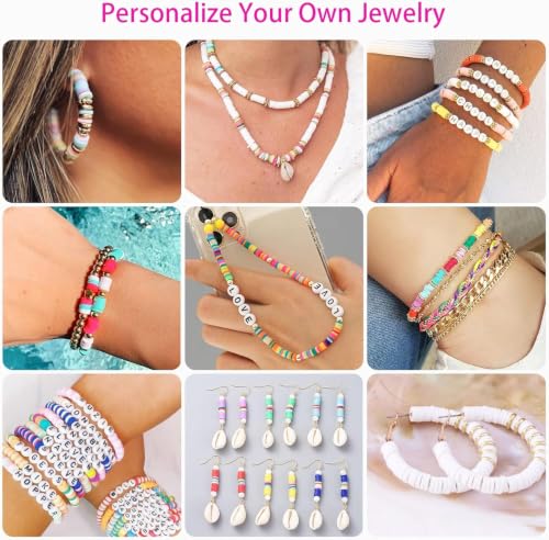 20,000 Pcs Clay Beads Bracelet Making Kit, 120 Colors 6 Boxes Polymer Beads Spacer Heishi Beads & Jewelry Kit with Pendant Charms Elastic Strings, Crafts Gift for Kids Adults - color: Classic 120 Colors