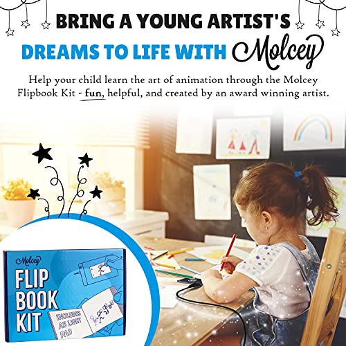 Flip Book Kit with LED Light Pad and Flipbook Paper, Animation Kit for Kids