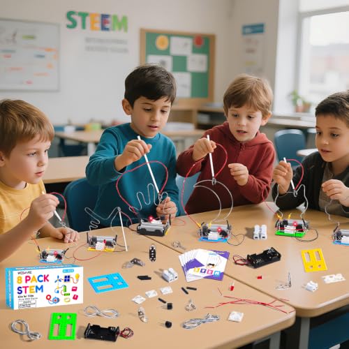 STEM Toy Science Kits, 8 Set Electric Circuit Boy Crafts for Kids Age 8-12