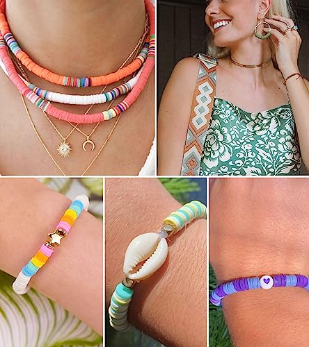 Gionlion Clay Beads Bracelet Making Kit, Pack 2 Boxes Preppy Letter Spacer Beads and Charms Kit for Friendship Jewelry Making, Arts and Crafts Gifts for Girls Ages 8-12 - style: Bright Pro