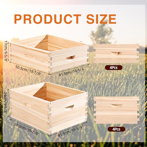 CroBlissful 2 Pcs 10 Frame Bee Hive Box