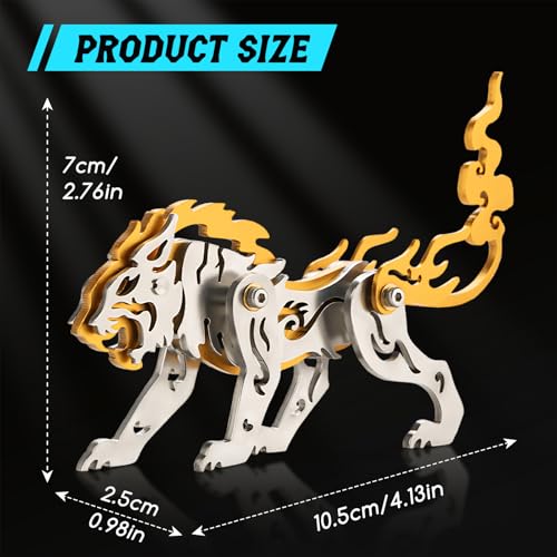 3D Metal Puzzles,3D Metal Puzzle for Adults,Mechanical Model Kit Zodiac Tiger Gold,Steel 3D Puzzles Stainless Steel Ornaments for Adults Home Decor Art Craft Gifts Toys. - color: A4