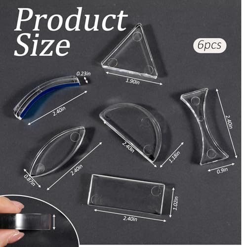 5 Pcs Prism Lenses Glasses Acrylic Triangular Prism Glasses Triangular Semicircular Rectangular Concave Convex Mirror Science Experiment Kit for Physics Lab Reflection Refraction Science