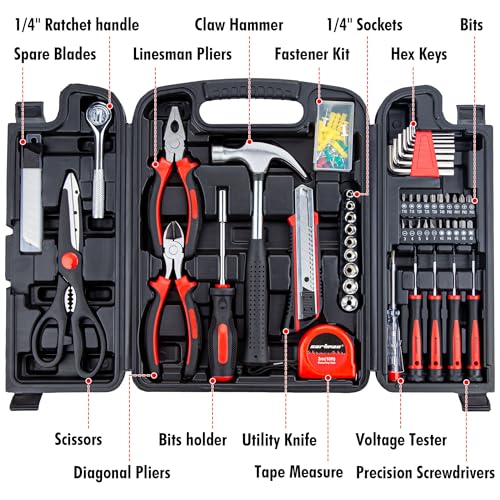 CARTMAN 140-Piece Household Tool Kit, Hand Tools Set - style: 140 PC