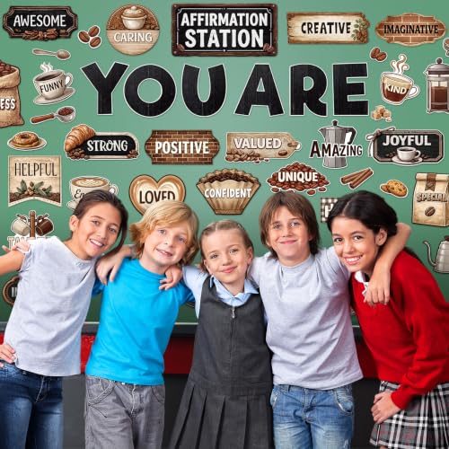 45pcs Coffee Affirmation Station Bulletin Board Classroom Decor - style: Coffee