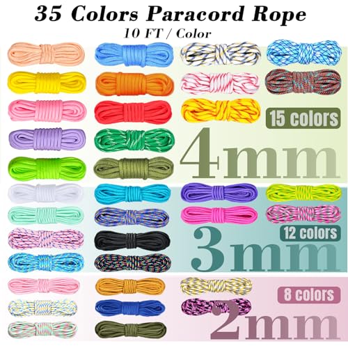 WEREWOLVES Paracord Bracelet Jig Kit, 10FT Parachute Combo Kit - style: Candy, 10FT-35 Color