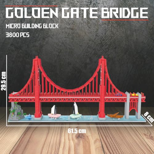 HONLANCH Golden Gate Bridge Micro Building Blocks Set (3800 Pieces),Landmark Architecture Gift for Adult and Kid