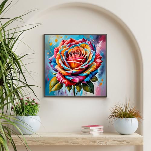 Diamond Art Kits for Adults & Beginners, Colorful Rose Diamond Painting Kit - color: HMDPUS-25408