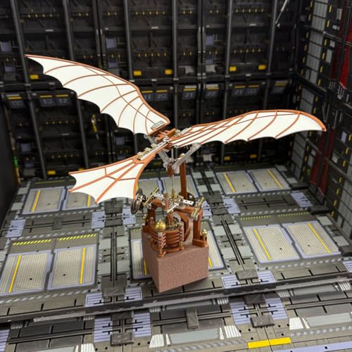 Da Vinci Flapping Wing Model 3D DIY Gear-Driven Model Kit, Using A Classical Mechanical Winding Structure Instead of Batteries, Collectible Display Creative Gift (243PCS)