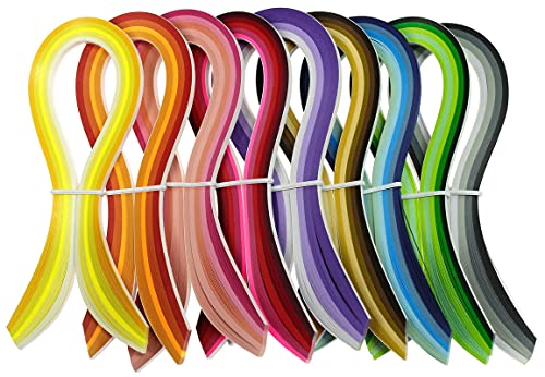 Zorfeter Multi-Color Quilling Paper Strips Kits, 5mm Width, 15" Length - size: Paper Width: 5mm