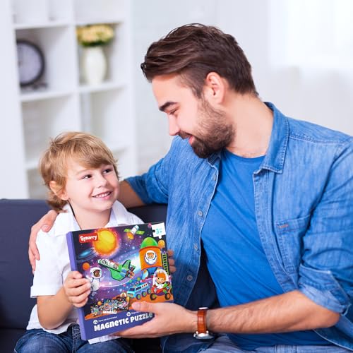 SYNARRY Space Solar System Magnetic Puzzles for Kids Ages 3-5 - style: Space
