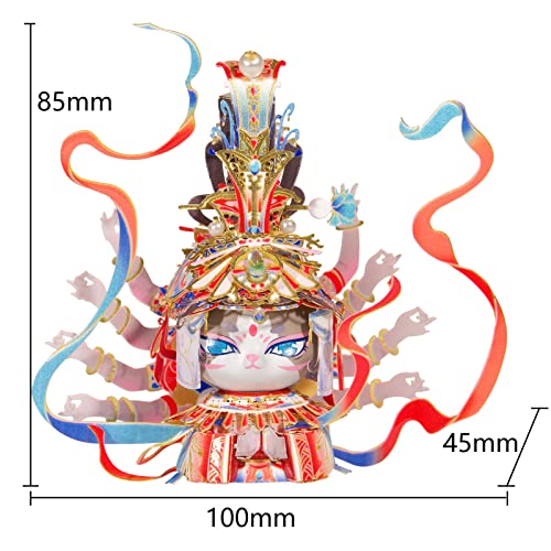 MU 3D Metal Puzzles Assembling Buddhist Kwan Yin Statue Kitty Cat Figures, Zen Gift Cultural Relic Replicas The Flying Apsaras Metal Model Kits Building, Hobby Collectables Presents Home Desk Decor - style: The flying Apsaras of the Dunhuang Caves