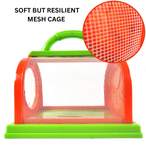 Gosu Toys Critter Cage Bug Catcher with Tools Set - Cage, Tweezers, Magnifying Glass, Compass, Whistle, Monocular, Magnifier Jar ((2 Pack))
