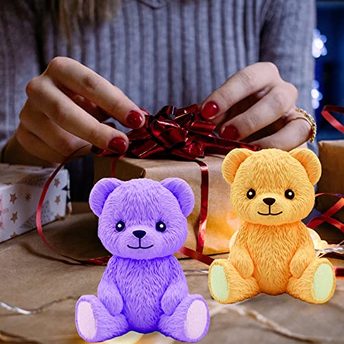 2PCS Cute Silicone Bear Resin Molds - 3D Animal Ice Chocolate Cake and Epoxy Resin Casting Mould for DIY Art Crafts & Home Decoration - color: 2 bear mold