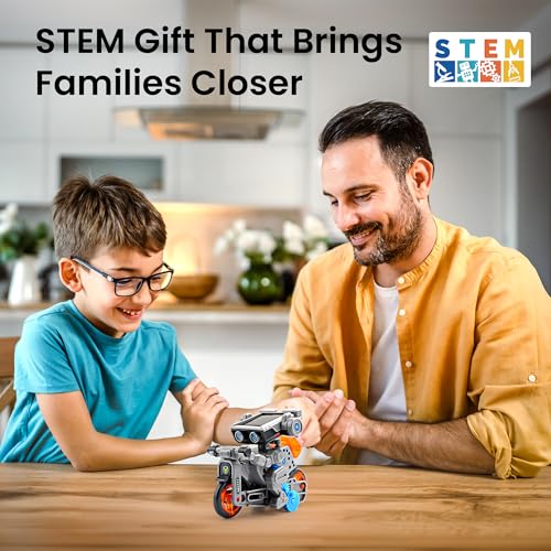 Sillbird Solar Building Robot Kit 15-in-1 STEM Gift for Boys Aged 8-13 - color: Gray-orange