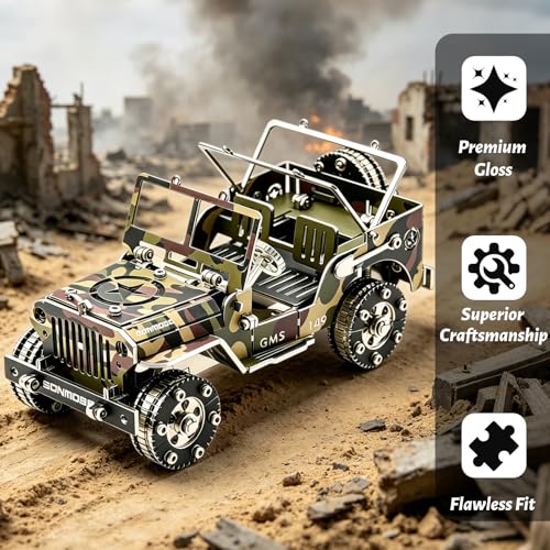 3D Metal Model Kits Mechanical Iron Blood Car Camouflage Home Decor - color: A1-blood