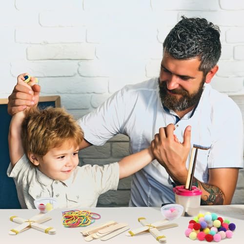 Foilswirl 36 Sets Stem Catapult Building Kit DIY Stick Catapults Craft Kits for Kids Classroom Educational and Learning Activities Camp Crafts Supplies(Colorful) - color: Colorful