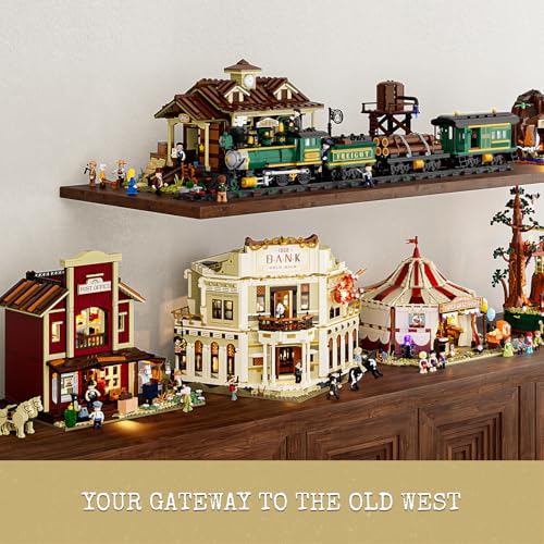Lumibricks Western Bank Heist Lighting Building Set, 2875 Pcs Old West Set