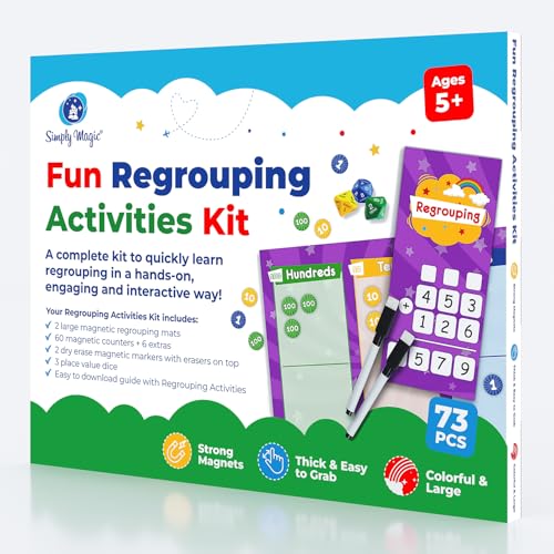 73 PCS Fun Magnetic Regrouping Activities, Place Value Disks – Simply Magic