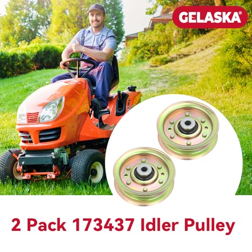 GELASKA 2 Pack 131494 173437 Idler Pulley for Craftsman 42 inch LT1000 Deck - color: A8 2x173437