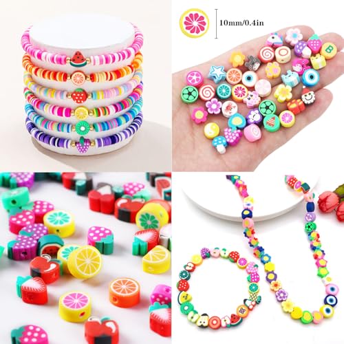 BBita 1000PCS Sports Polymer Clay Beads Bracelet Making kit, 24 Style Cute Fun Ball Beads Baseball Basketball Soccer Rugby Volleyball Football Charms, DIY Bracelet Making kit - color: A3#Style 1