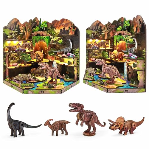 Book Nook Kit, Dinosaur Secret Realm 3D Wooden Puzzle Diorama - color: Dinosaur Secret Realm
