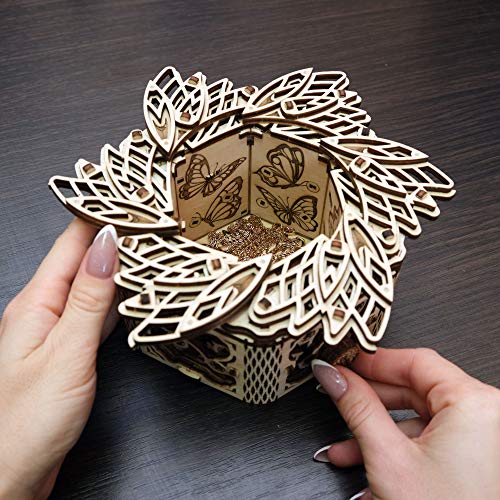 Wood Trick Mystery Flower 3D Wooden Puzzles for Adults to Build - color: Mystery Flower