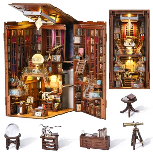 MiniCity Beyond Library Book Nook Kit, 3D Wooden Bookshelf Puzzle with LED - color: Beyond Library