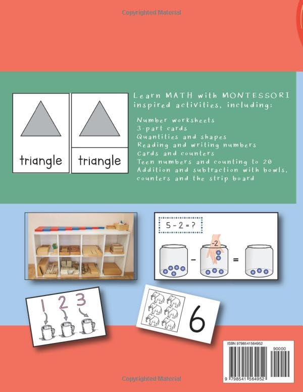 Montessori Math Workbook: Learn Numbers, Counting, Addition and Subtraction, an Activity Book with Montessori Tools (Montessori Activity Books for Home and School)