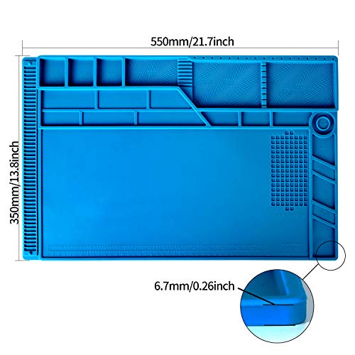Kaisiking 4 Pcs Large Soldering Mat Set Silicone Repair Mat Placing Screws - color: 180 Soldering Mat Kit