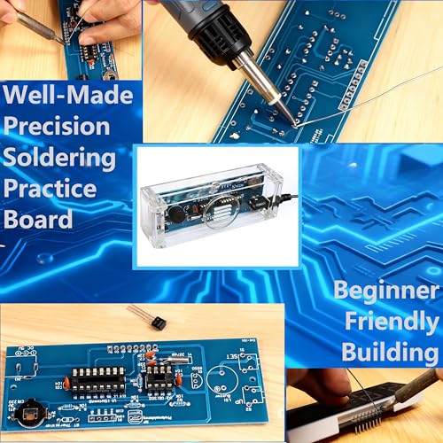 DIY Alarm Clock, Soldering Practice Kit with Solder Wire, Screwdriver, Tweezer, 4-Digit LED Digital Clock Kit