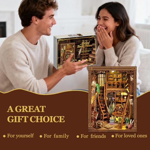 Book Nook Kit DIY Miniature House 3D Wooden Puzzle - Myriad Books House - color: Myriad Books House