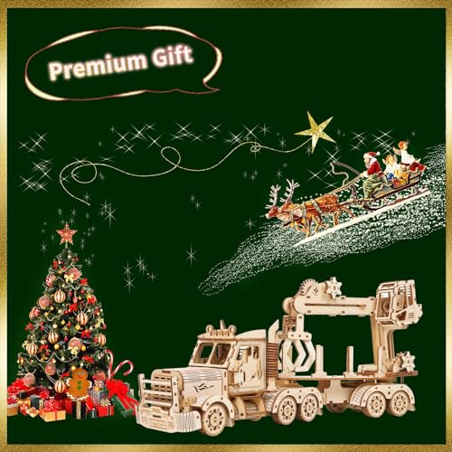 3D Wooden Puzzle for Adults, Wooden Mechanical Truck Crane Puzzles, DIY Model Building Kit Handicraft Wood Craft Hobbies Toy, Birthday for Hobbyist Teens Family Women Men, 428 Pieces - style: Truck Crane
