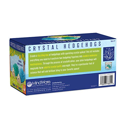 MindWare Crystal Growing Kits (Hedgehog Cool Colors) Grow Your Own Crystals Kit for Kids - Makes 2 Hedgehogs - style: Hedgehog Cool Colors