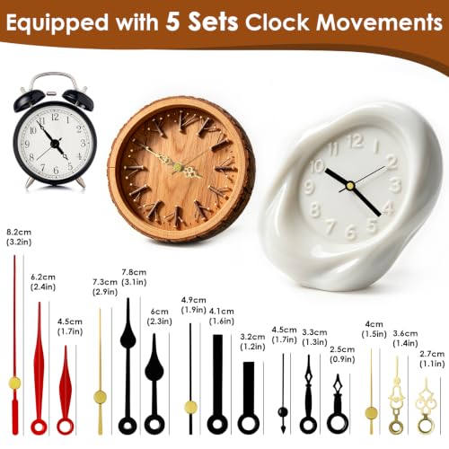 Clock Mechanism Kit, Quartz Clock Movement Replacement - size: 1PCS + 5 Pairs