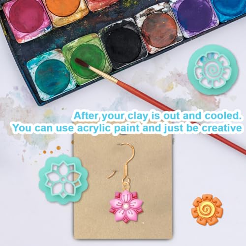 20Pcs Mini Flower Polymer Clay Cutters Cute Clay Earrings Cutters - style: Flower