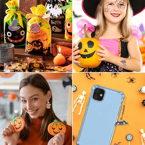 SANNIX 110Pcs 55 Pairs Halloween Charms Bulk Gold Enamel Jewelry Pendants - style: Halloween Charms-55 Pairs