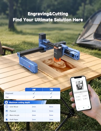 Artilume T1 Foldable Laser Engraver 7000mW Laser Engraving Machine - color: Blue-7W with app