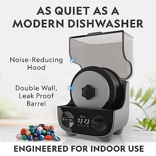 National Geographic Ultra Quiet Rock Tumbler Kit for Kids and Adults