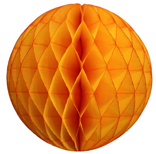 Gold Honeycomb Balls, Set of 3 (12 inch, 8 inch, 5 inch) - color: Gold