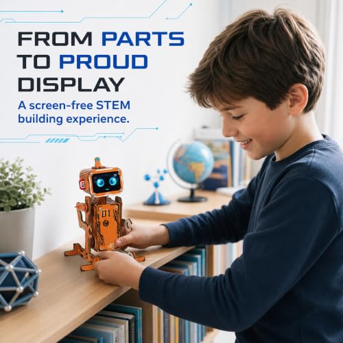 Evankin Wooden Robot Kit for Kids 8-12, Voice Controlled STEM Toy