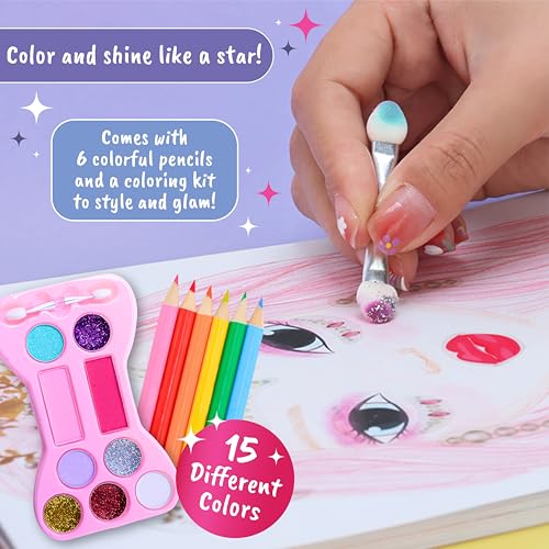 BSCOOL 2 Pcs Makeup Book for Kids Pretend Play Kit with Coloring Book - color: Multipack - 2PCS Make Up Studio