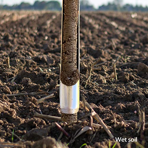 HiHydro 12 Inch Stainless Steel Soil Probe with 2 Sample Bags, T-Handle Soil Test Kit for Plant Care, Garden, Lawn, Farm - size: D