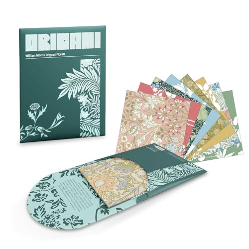 Origami Paper, William Morris Floral Art, Origami Set for Adults, 64 Sheets with 8 Double-Sided Designs