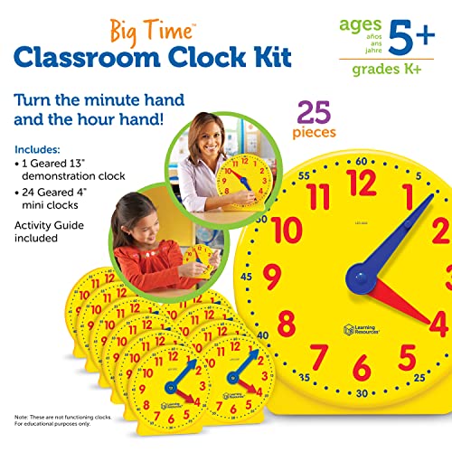 Learning Resources Big Time Classroom Clock Kit